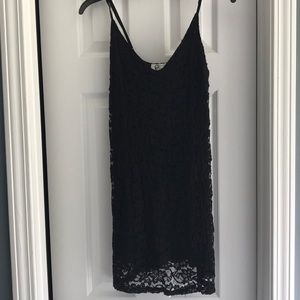 Spaghetti Strap Black Lace Dress